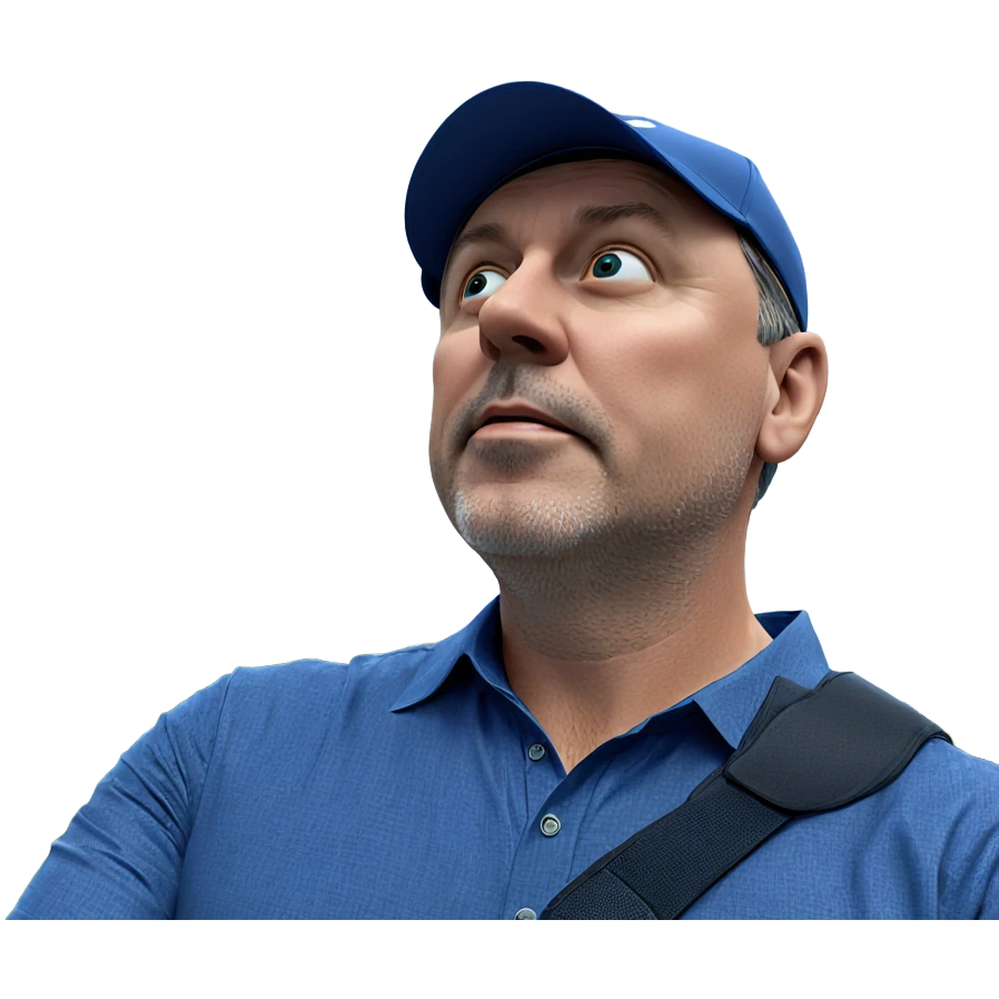 man in blue shirt outdoors emoji