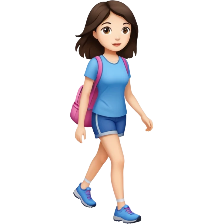 Beautiful brunette girl going for a walk emoji