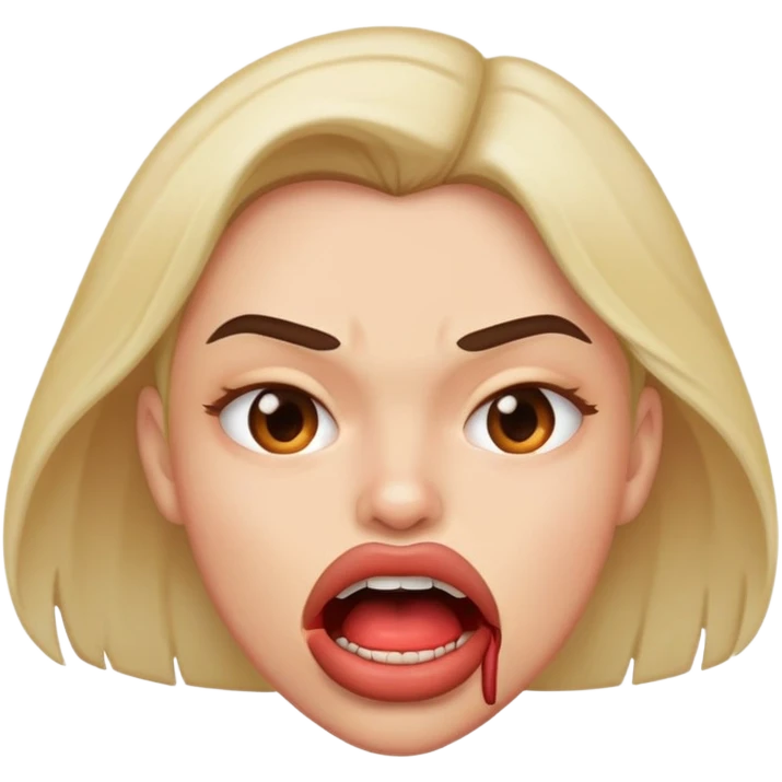 very aggressive lip bitting  emoji