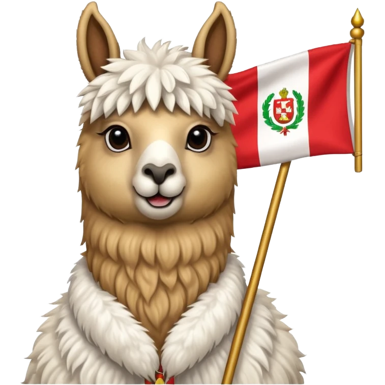 llama sosteniendo la bandera de Perú emoji