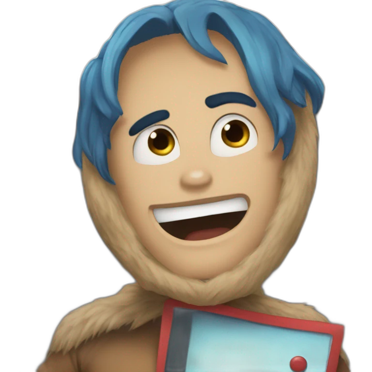 Bear blue hair loves marvel emoji
