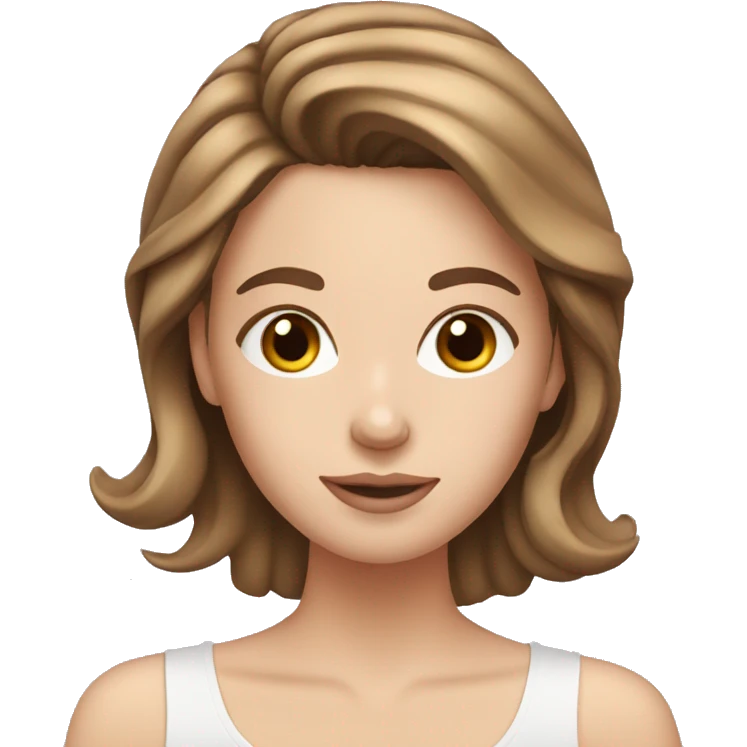white girl applying cream on face with brown hair emoji
