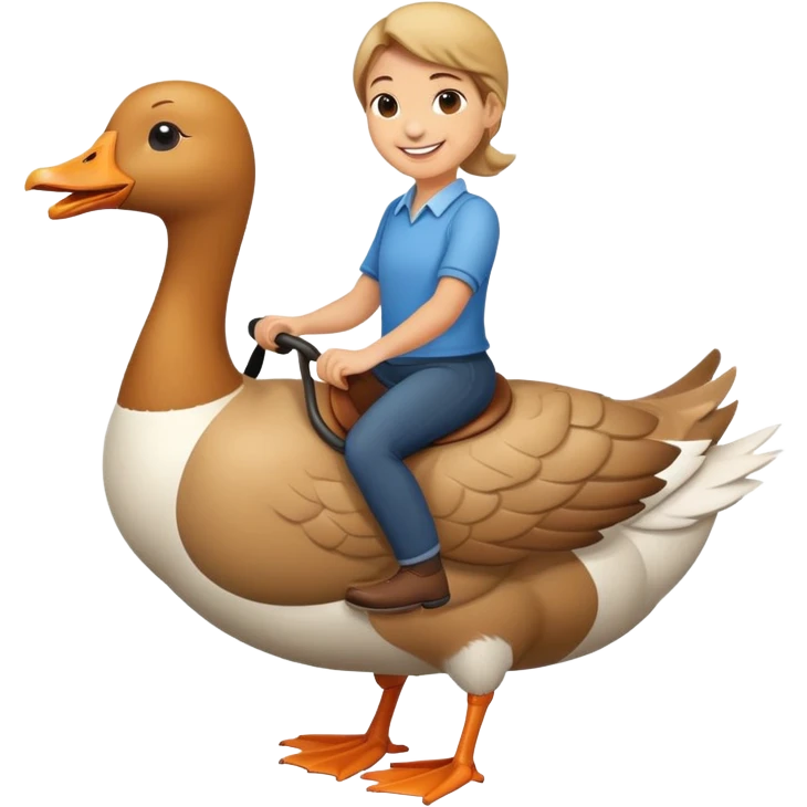 Person riding a goose emoji