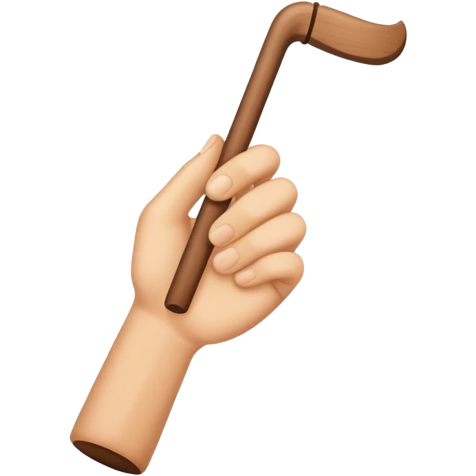 Hand holding Woodstick emoji