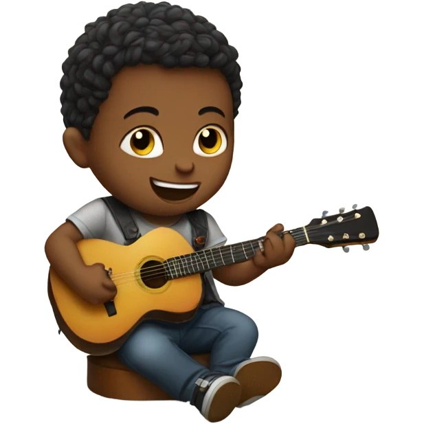 Baby playing guitar emoji