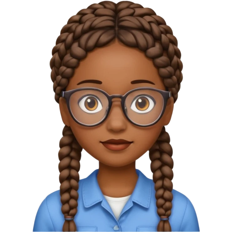 Girl with braids and glasses emoji