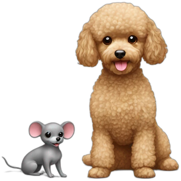 Toy poodle and grey toy mouse emoji