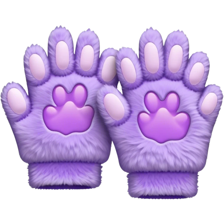 Pastel purple fuzzy cozy furry catty paw gloves and pulsewarmers emoji