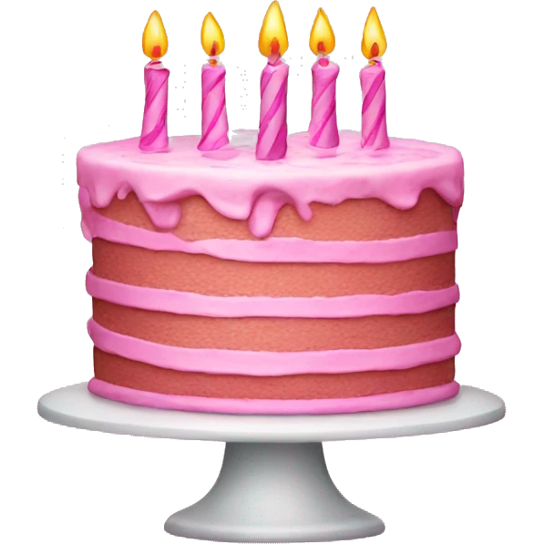 Pink birthday cake  emoji