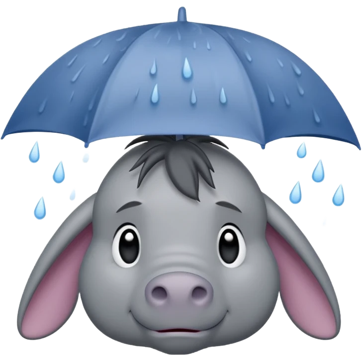Disney’s eeyore under a rain cloud  emoji