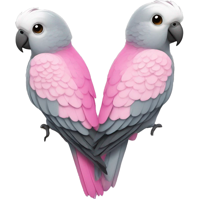 2 Pink and grey parakeets  emoji