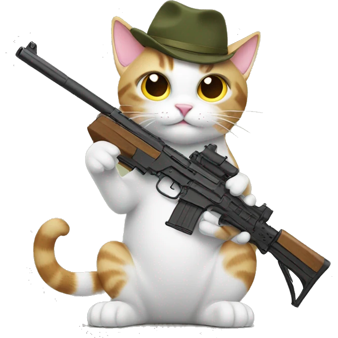 cat with rifle emoji