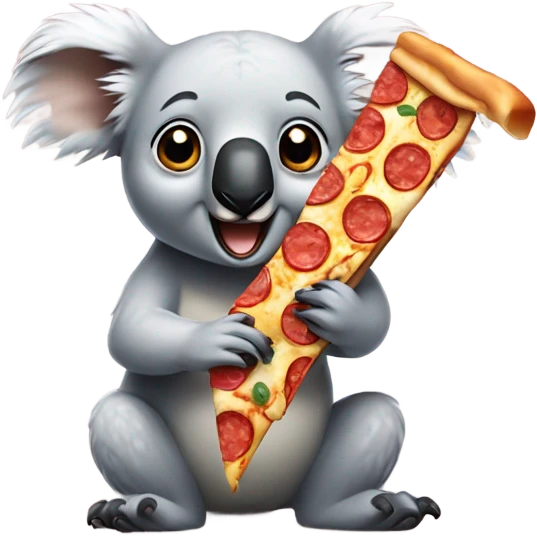 Koala eating a pizza emoji