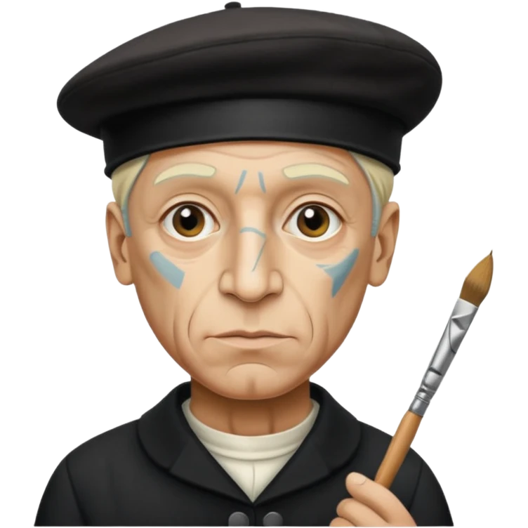 Pablo Picasso wear black berret hat emoji
