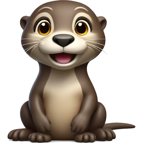 3D cartoon otter character, small body with big head, plain background, joyful pose. –ar 3:4 –v 6.1 emoji