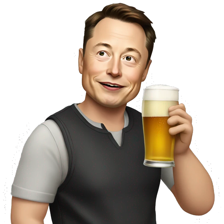Elon Musk drinking Beer emoji