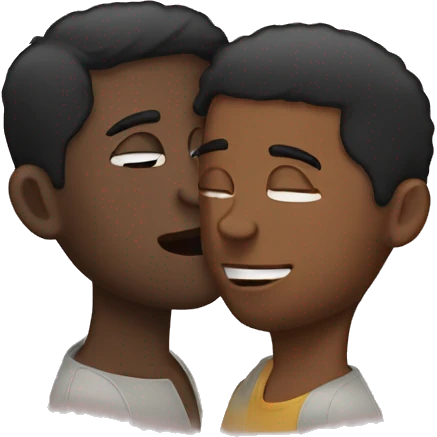 gay interracial men kissing emoji