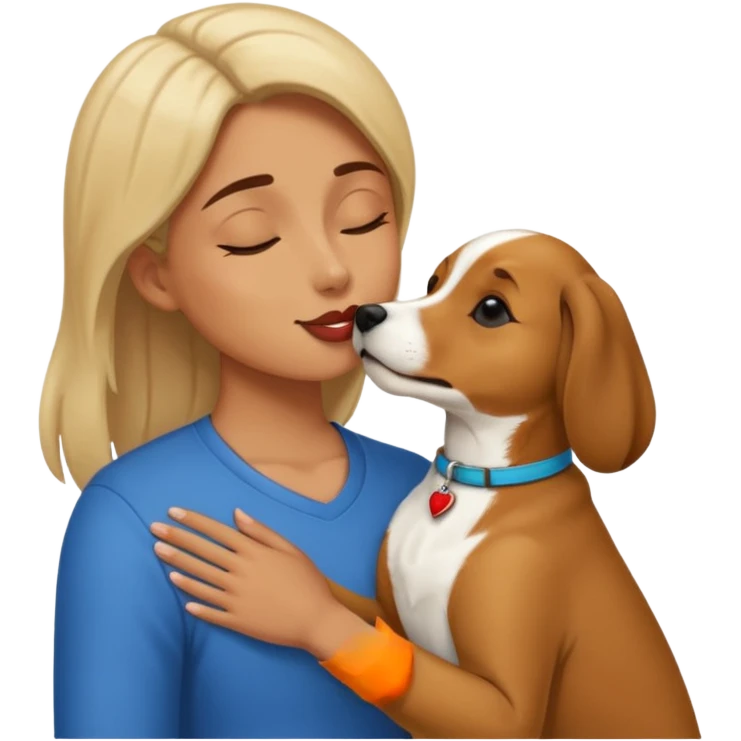 Un beso con un perro emoji