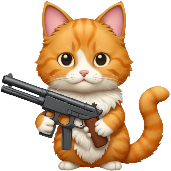 Cat with a gun emoji