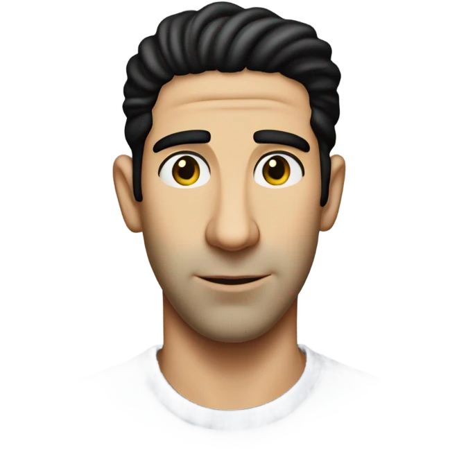 David Schwimmer 20 years old with no facial hair, not smiling emoji