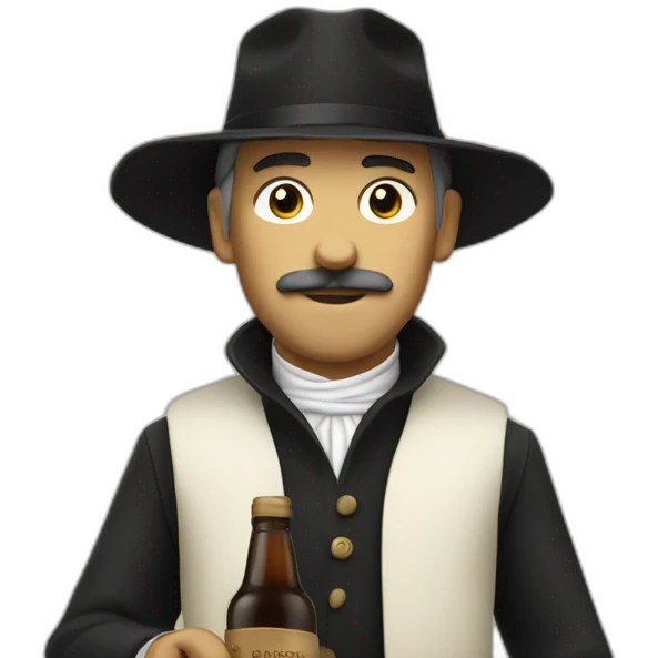 Sandeman with a bottle of Porto emoji