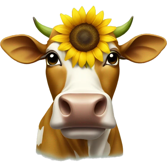 Sunflower cow emoji