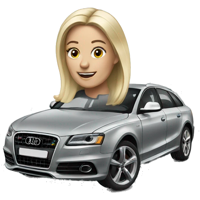 Blond Woman with Audi emoji