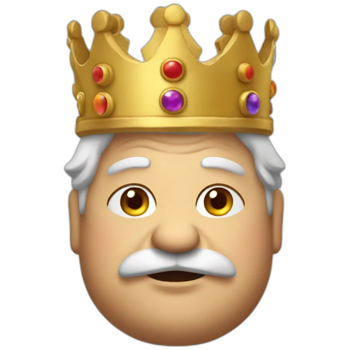 create a emoji of an old chubby man wearing a crown like a king emoji