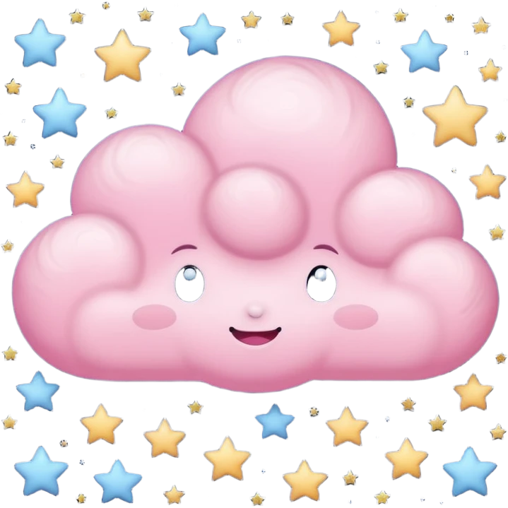 pink cloud in the night sky emoji