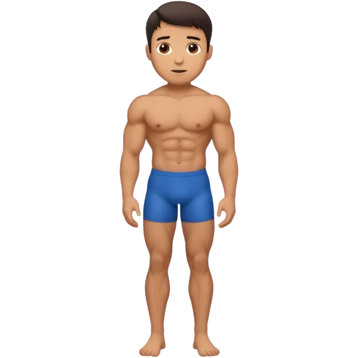 Naked man with penis between his legs emoji