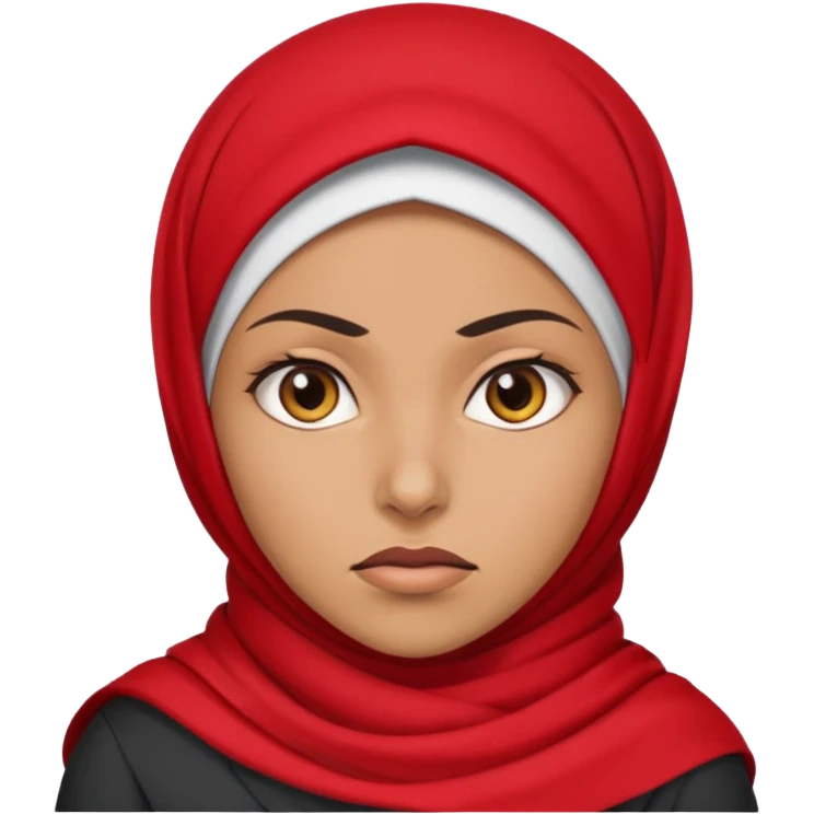 angry muslim woman with red hijab emoji