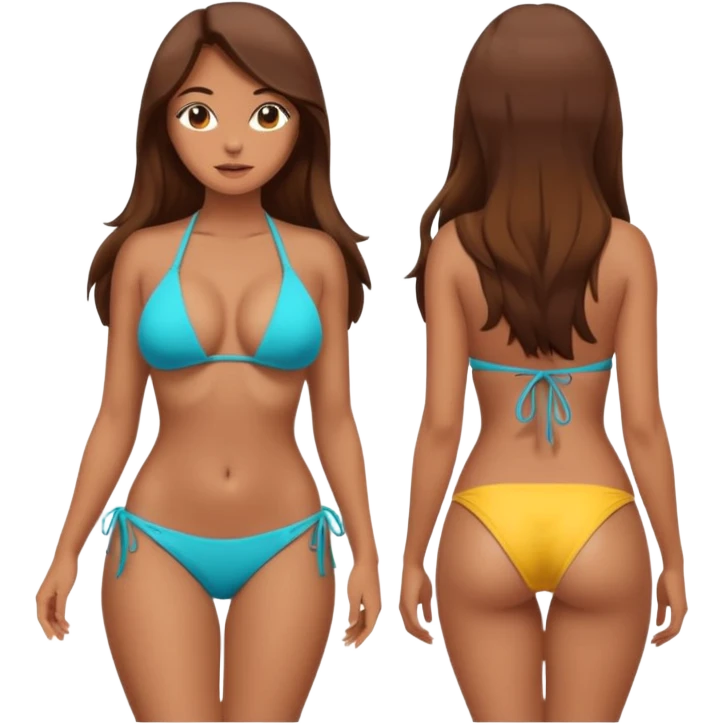 Ragazza sexy con grande fondo schiena in bikini in cui si vede tutto il corpo emoji