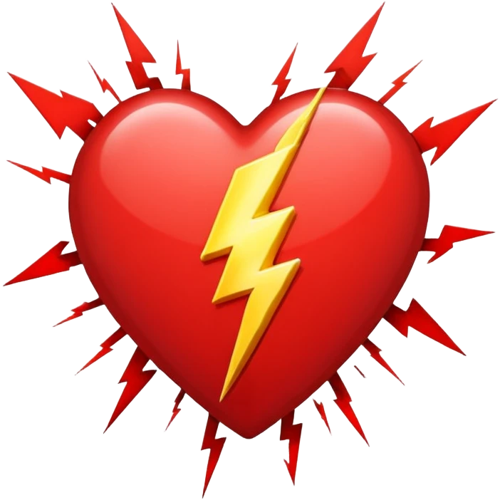 Un corazón con un Rayo  emoji