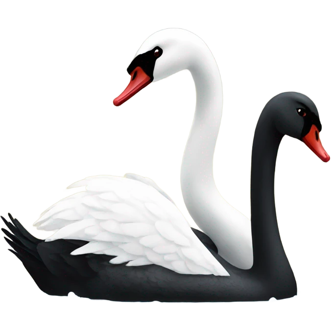 Black swan with white swan  emoji