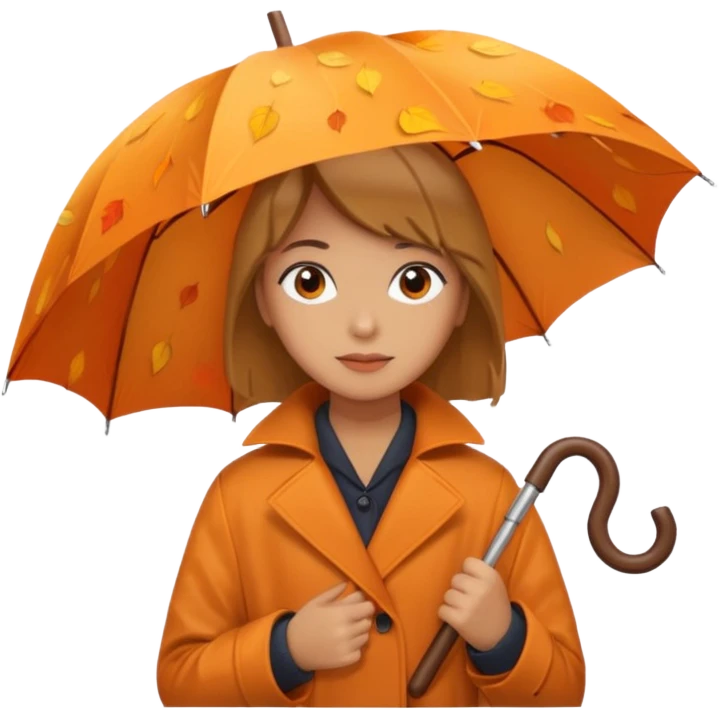 Rain autumn orange umberella emoji