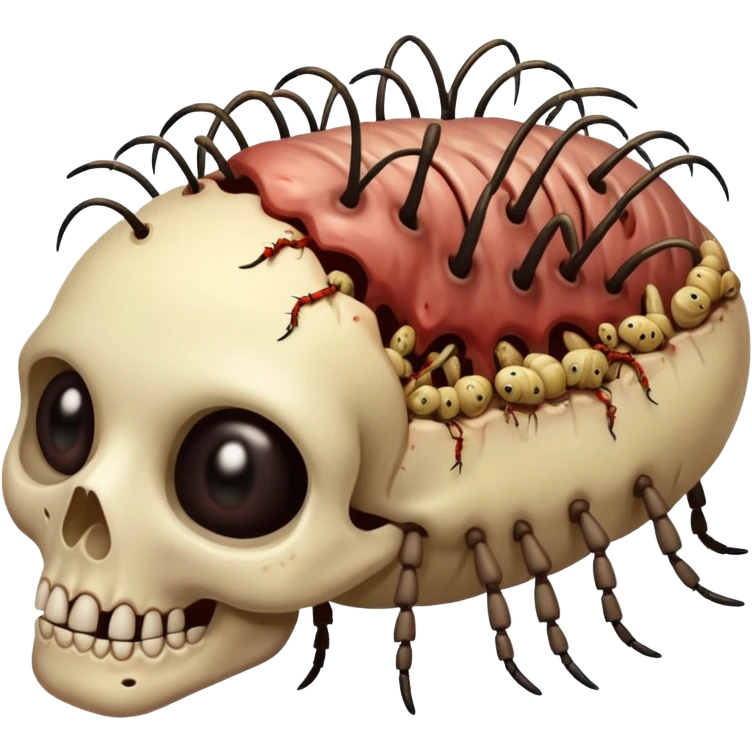 decomposing corpse rotting with maggots and flies emoji