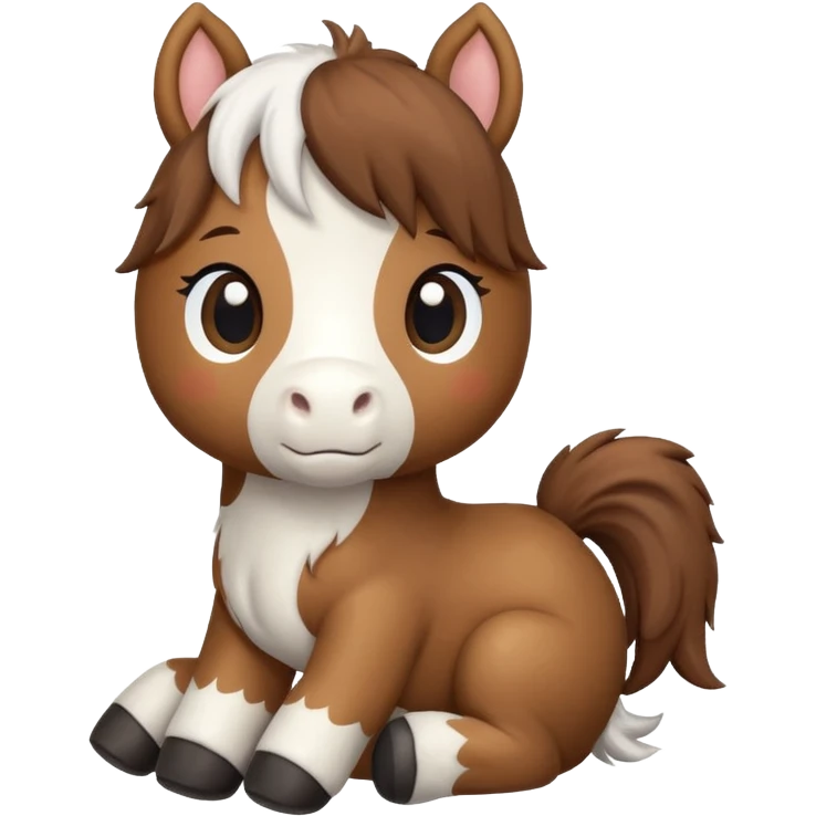 Chibi style Plush horse emoji
