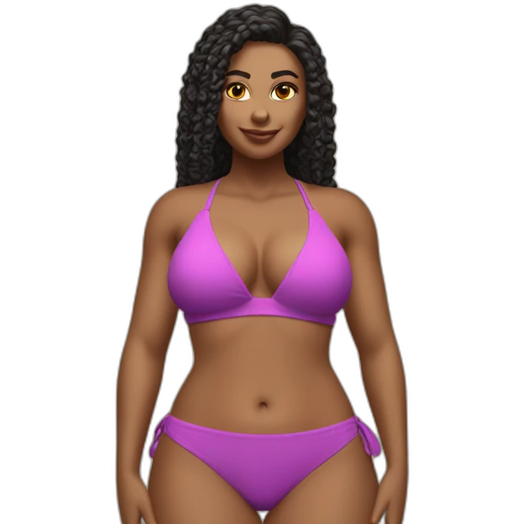Slim-thicc Caucasian woman bikini pose (front view) emoji