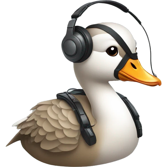 canadian goose playing videogames with headset on emoji