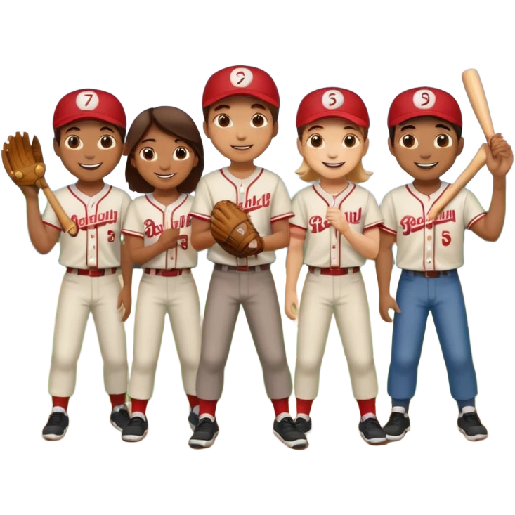 amigos jugando baseball emoji