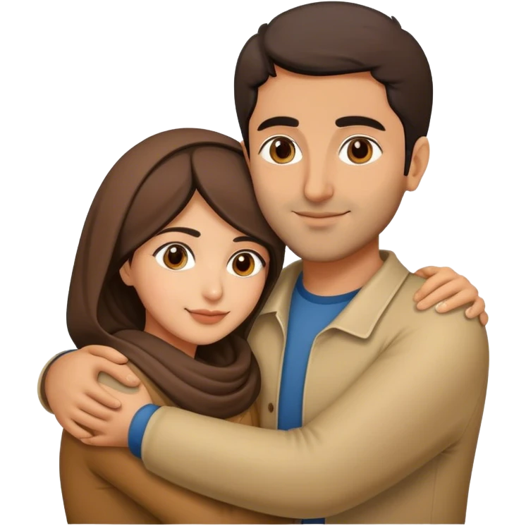 Iranian couple hugging each other  emoji