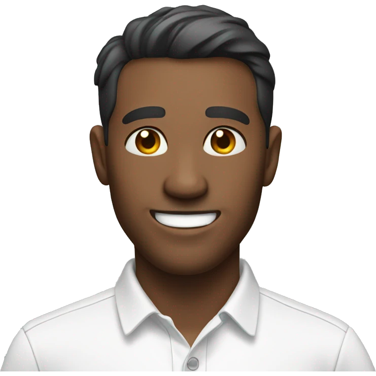 smiling man in white shirt emoji