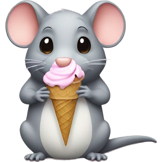 rat eating ice cream emoji