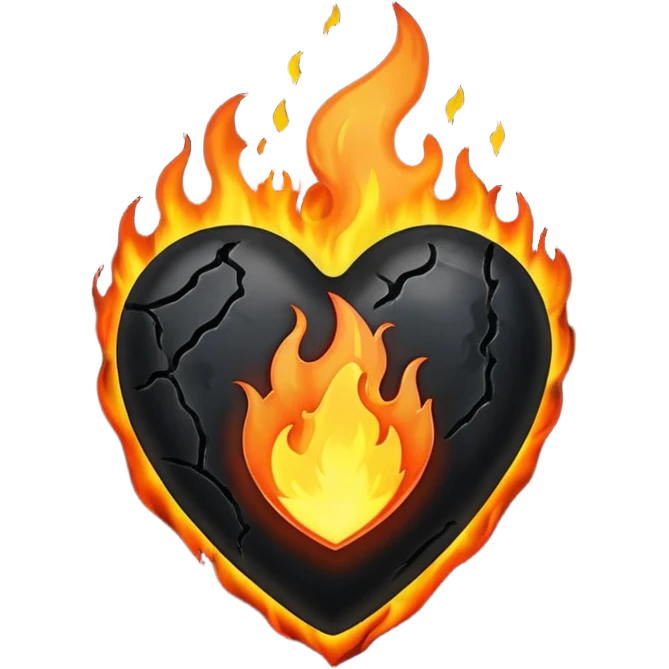 A black fire love hurt emoji