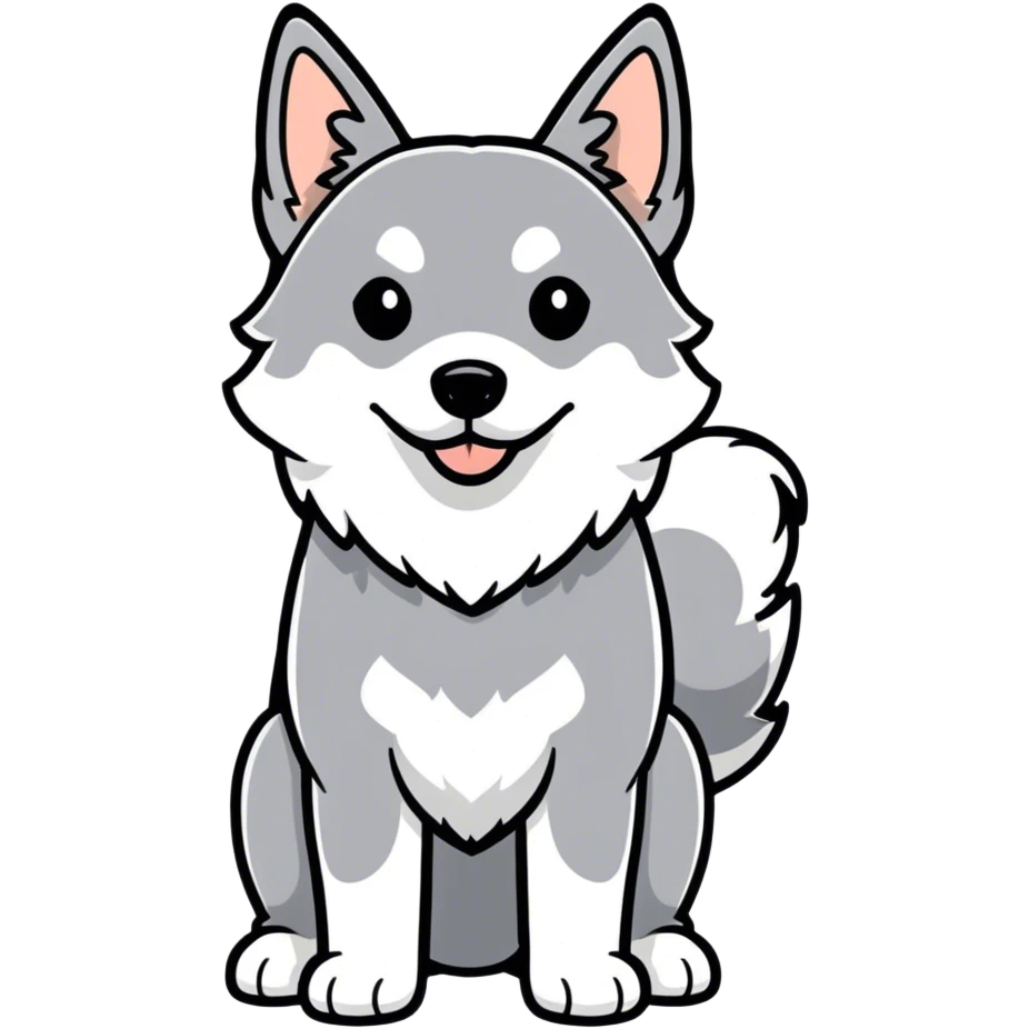 Grey Elkhound emoji