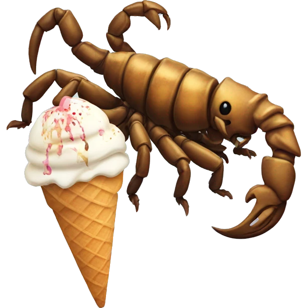 Scorpion with ice cream emoji
