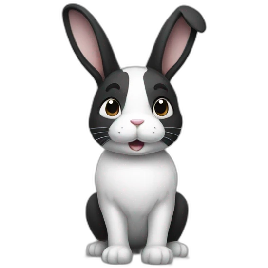 Black and white rabbit emoji