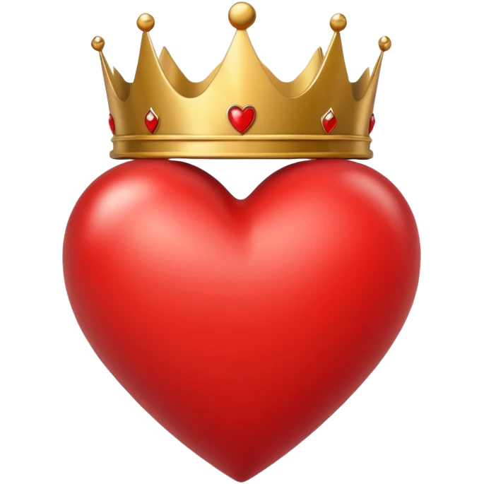 I want a red heart these emoji ❤️ and i also want a crown like this 👑 on it from front and it should be from a one side emoji