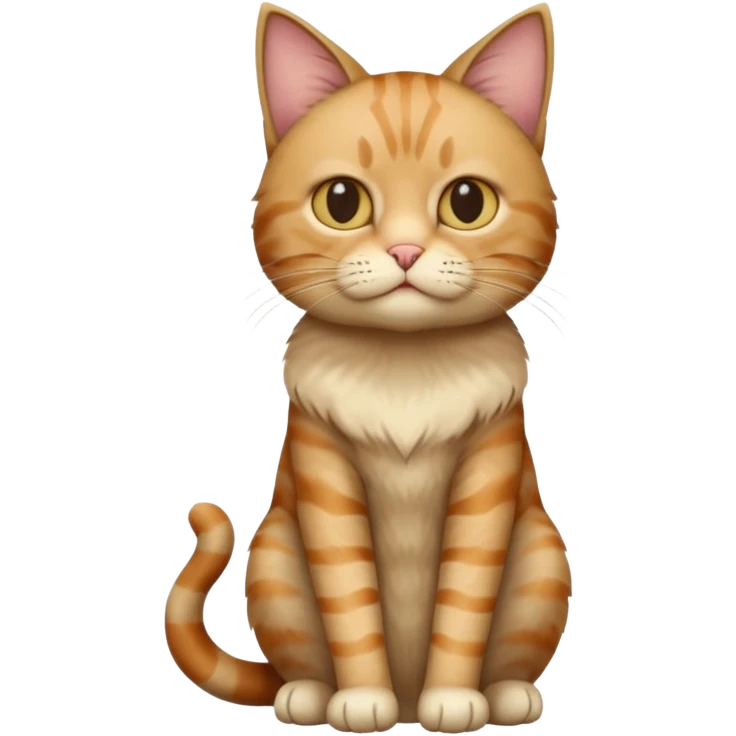 full body of a cat sitting, but the head and face is a human man emoji