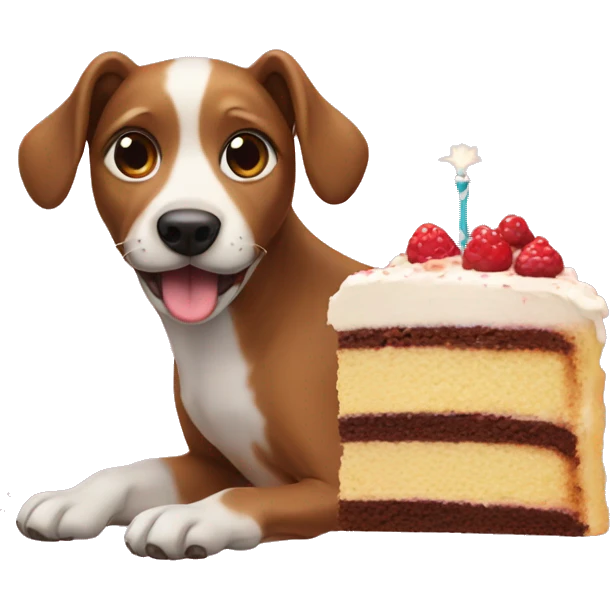 Dog eating cake  emoji